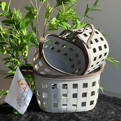 سلال تخزين متينة متعددة الأغراض بمقابض