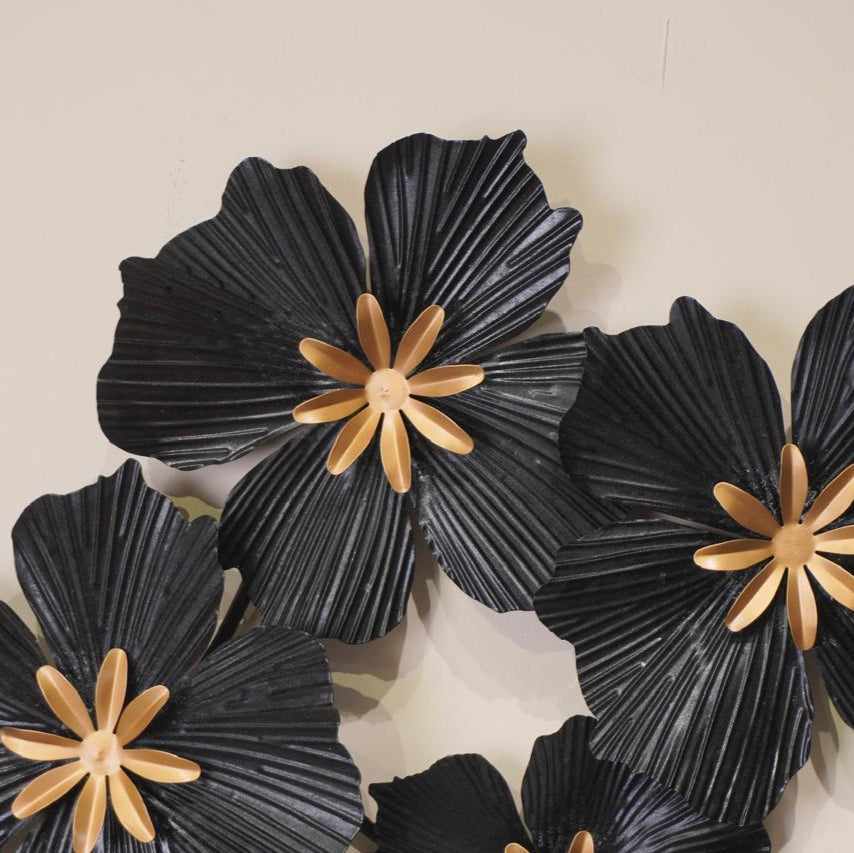 Black Metal Floral Wall Decor