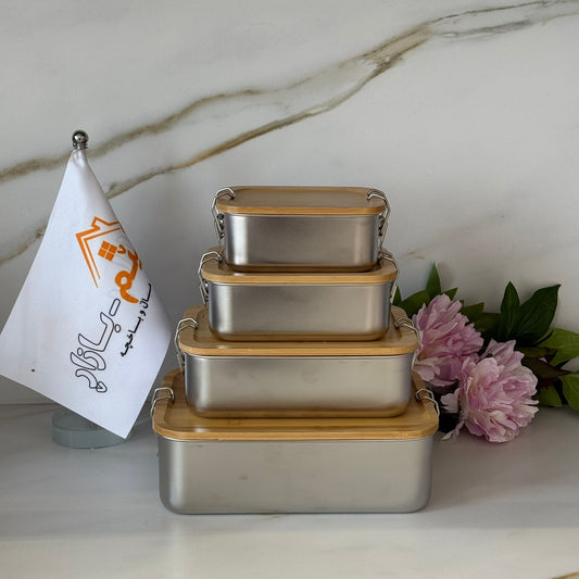 Stainless Steel Food Storage Container with Bamboo Lid