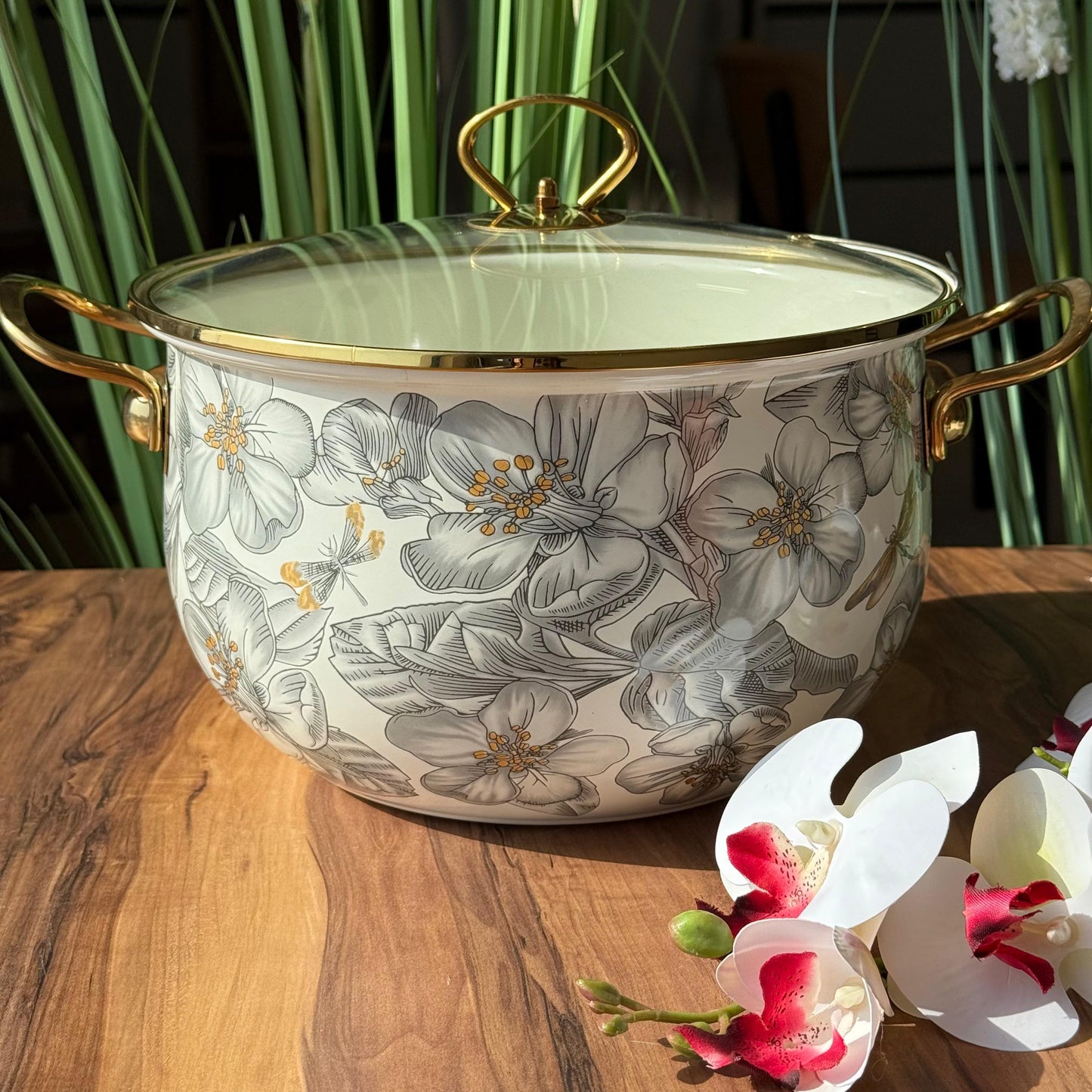 Elegance Floral Enamel Cookware