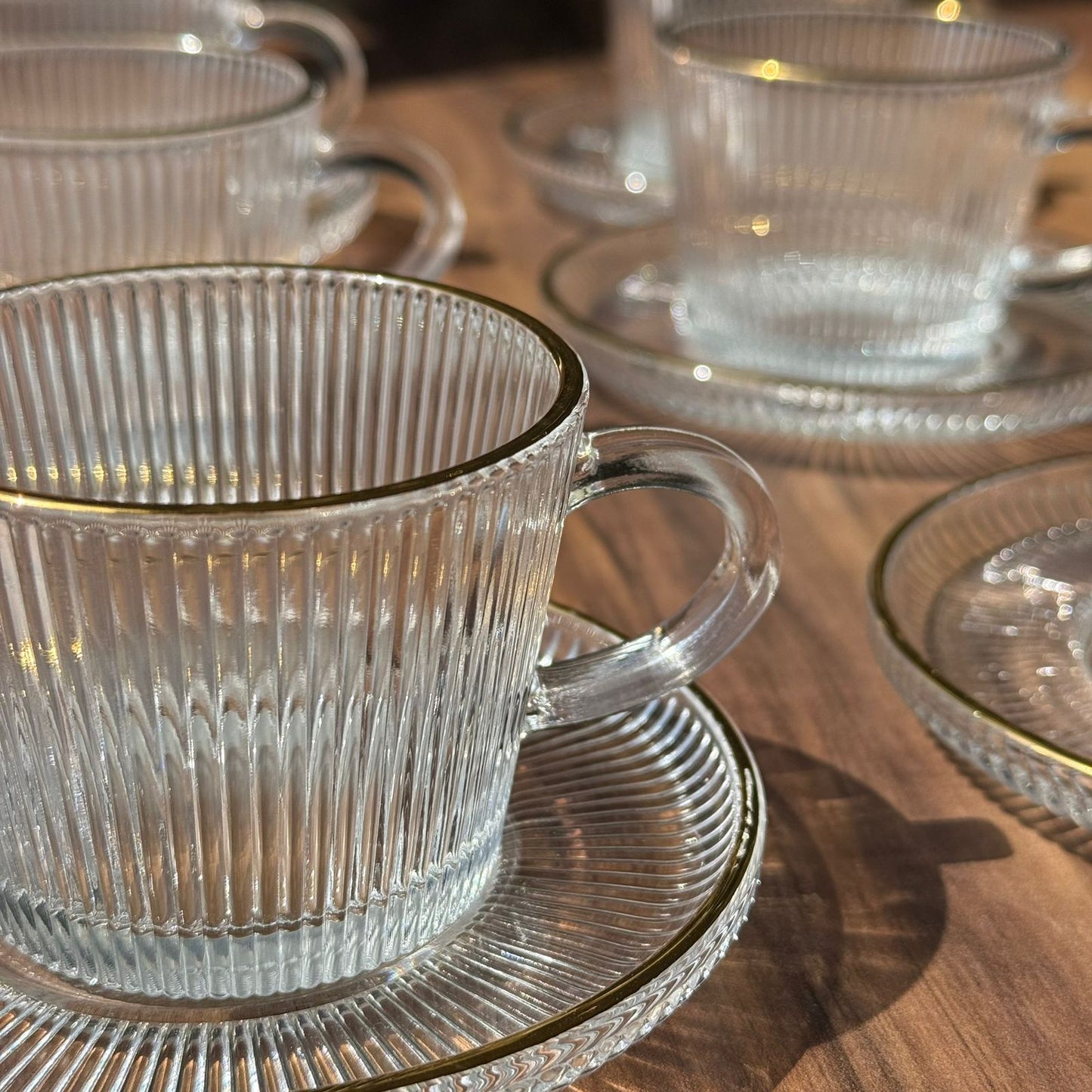 Modern Elegance Gold-Rim Teacup Collection