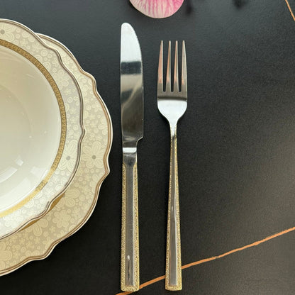 Elegant Gold-Trimmed Luxe Cutlery Collection