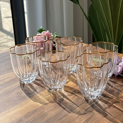 Golden & Silver Rim Crystal Glass Set