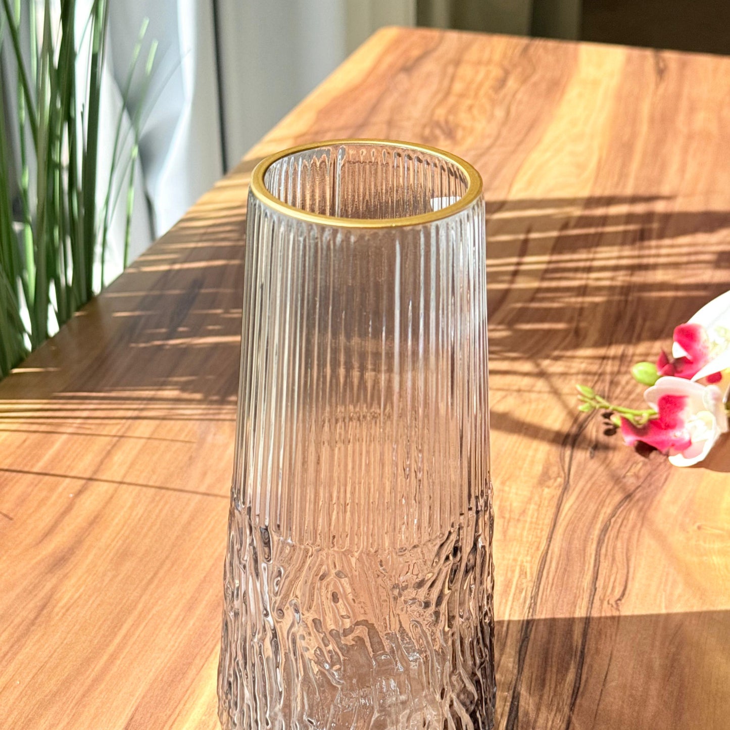 Modern Rippled Glass Vase