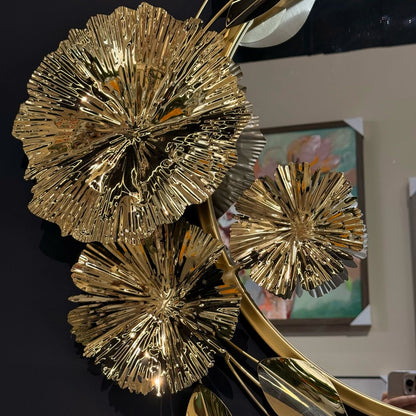 مرآة حائط SMB0086 24 ذات حافة ذهبية وديكور