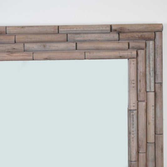 Elegant Natural Wooden Frame Wall Mirror