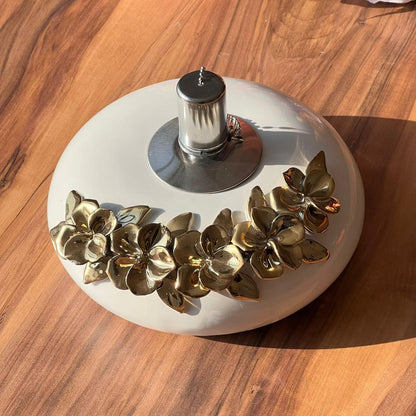 Vintage Golden Floral Oil Lamp