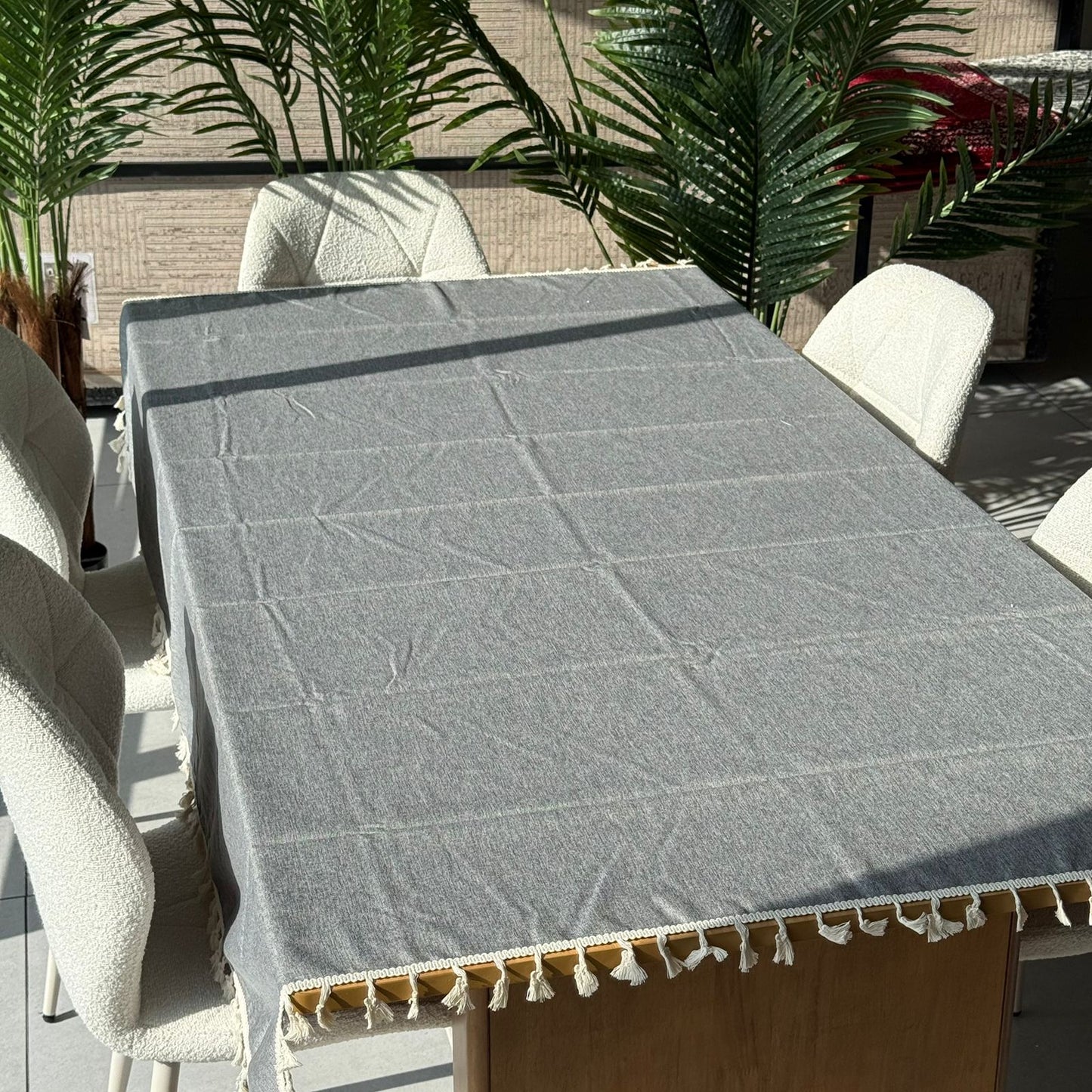 2-Sized Classic Elegant Table Runner with Tassels