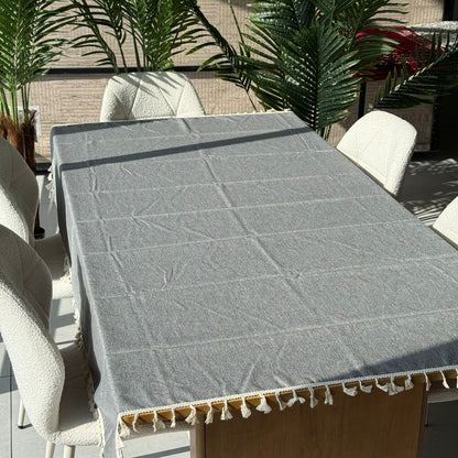 2-Sized Classic Elegant Table Runner with Tassels