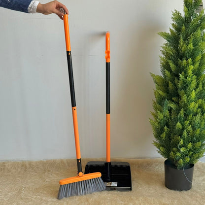 Rotating Broom & Long-Handle Dustpan Set