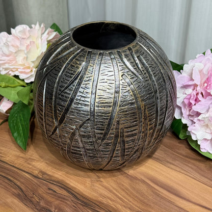 Textured Round Ceramic Vase