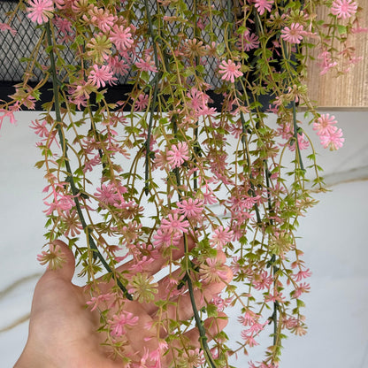 Blushing Vine Delight - Artificial Hanging Plant