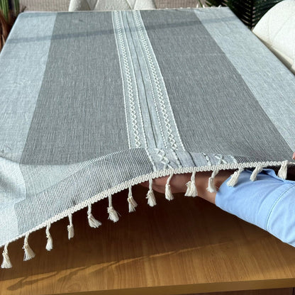 2-Sized Classic Elegant Table Runner with Tassels