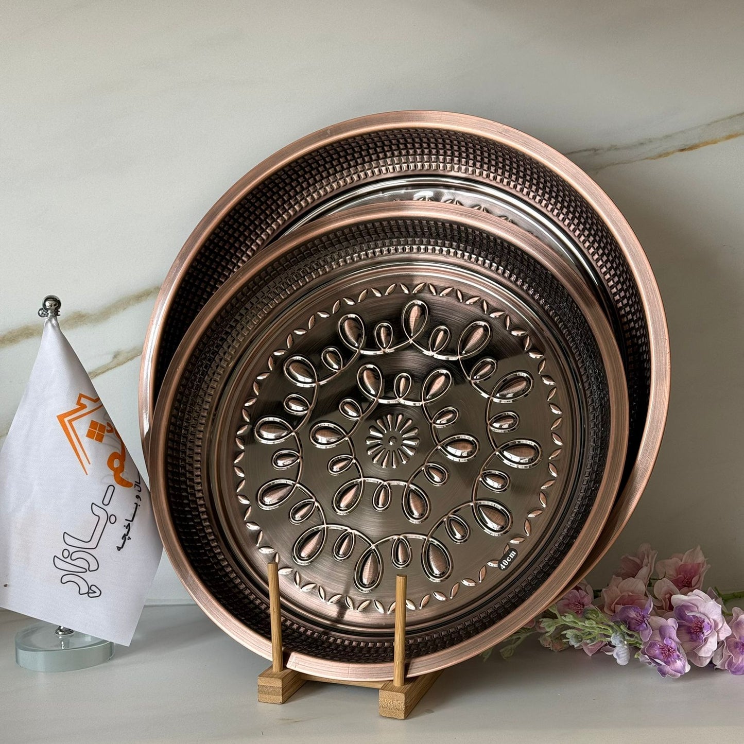 Decorative Metal Serving Tray (Gold / Silver / Bronze)