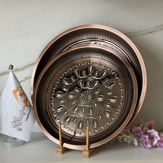 Decorative Metal Serving Tray (Gold / Silver / Bronze)