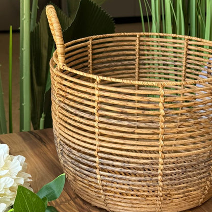 Natural Round Woven Rattan Storage Basket Set