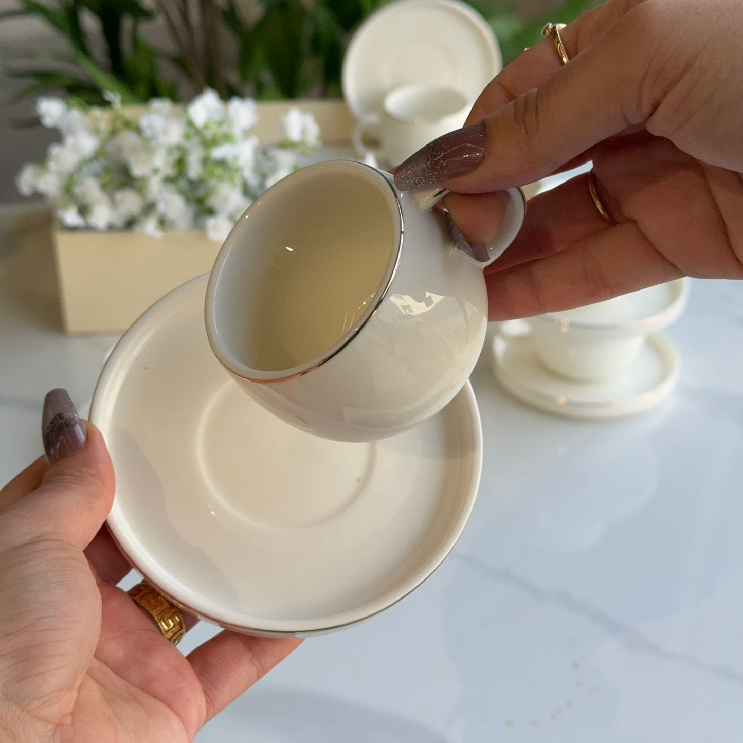 Elegant Minimalist Coffee Cup & Saucer Set