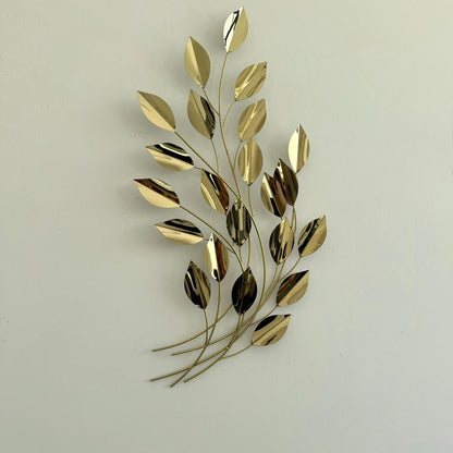 Metal Golden Leaves Wall Decor