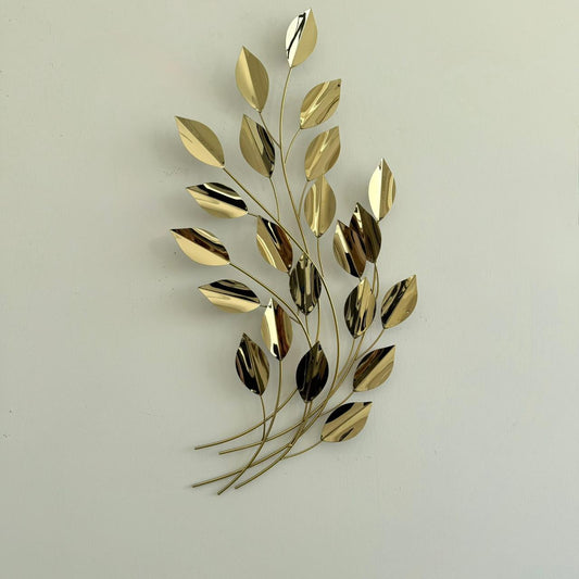 Metal Golden Leaves Wall Decor