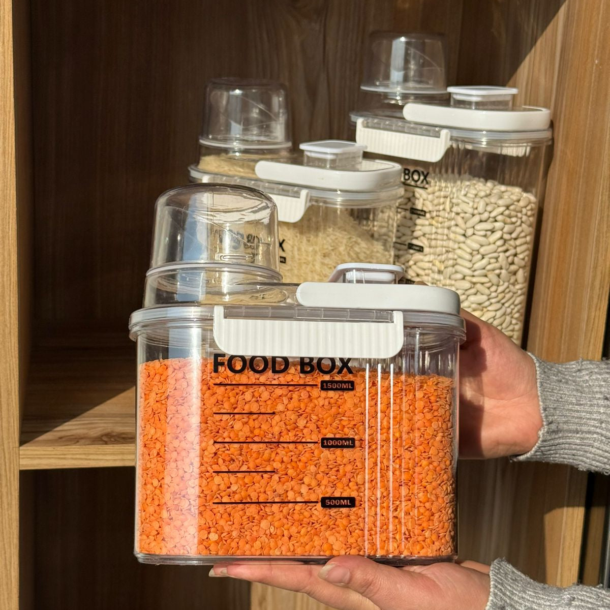 Storage Food Box With Measuring Cup