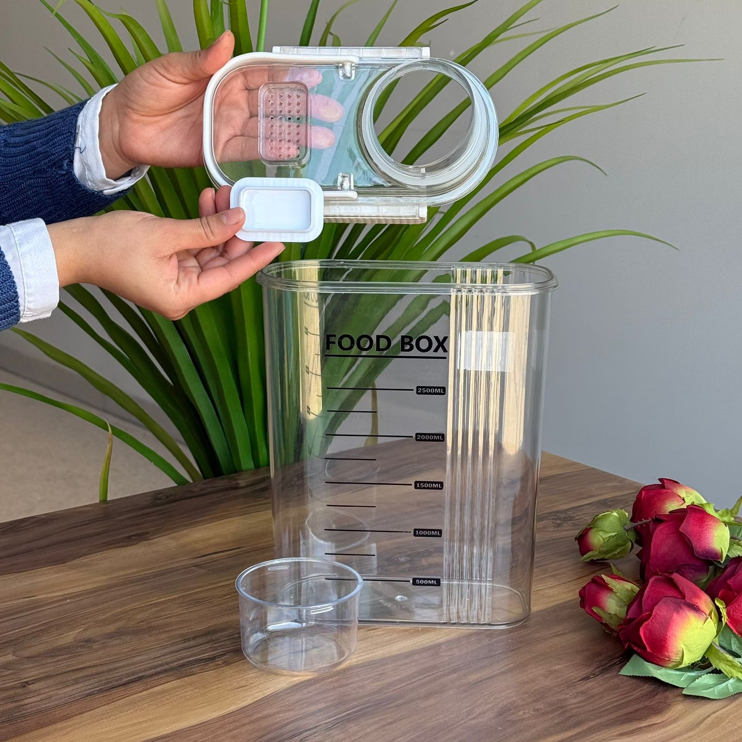 Storage Food Box With Measuring Cup