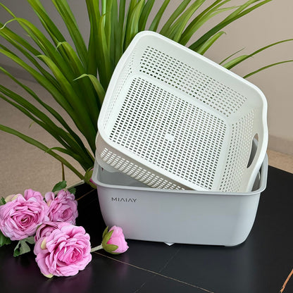Double-Layer Plastic Drain Basket - Square