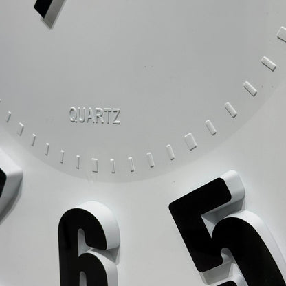 Black & White Round Wall Clock With Large Numbers