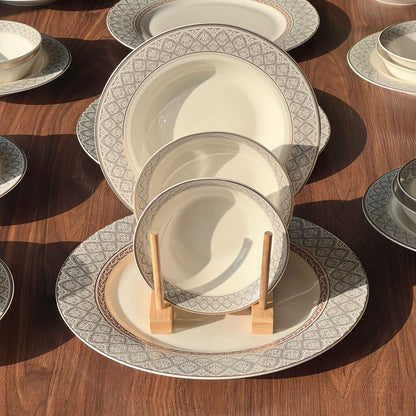 39PCS Round Porcelain Dining Tableware Set