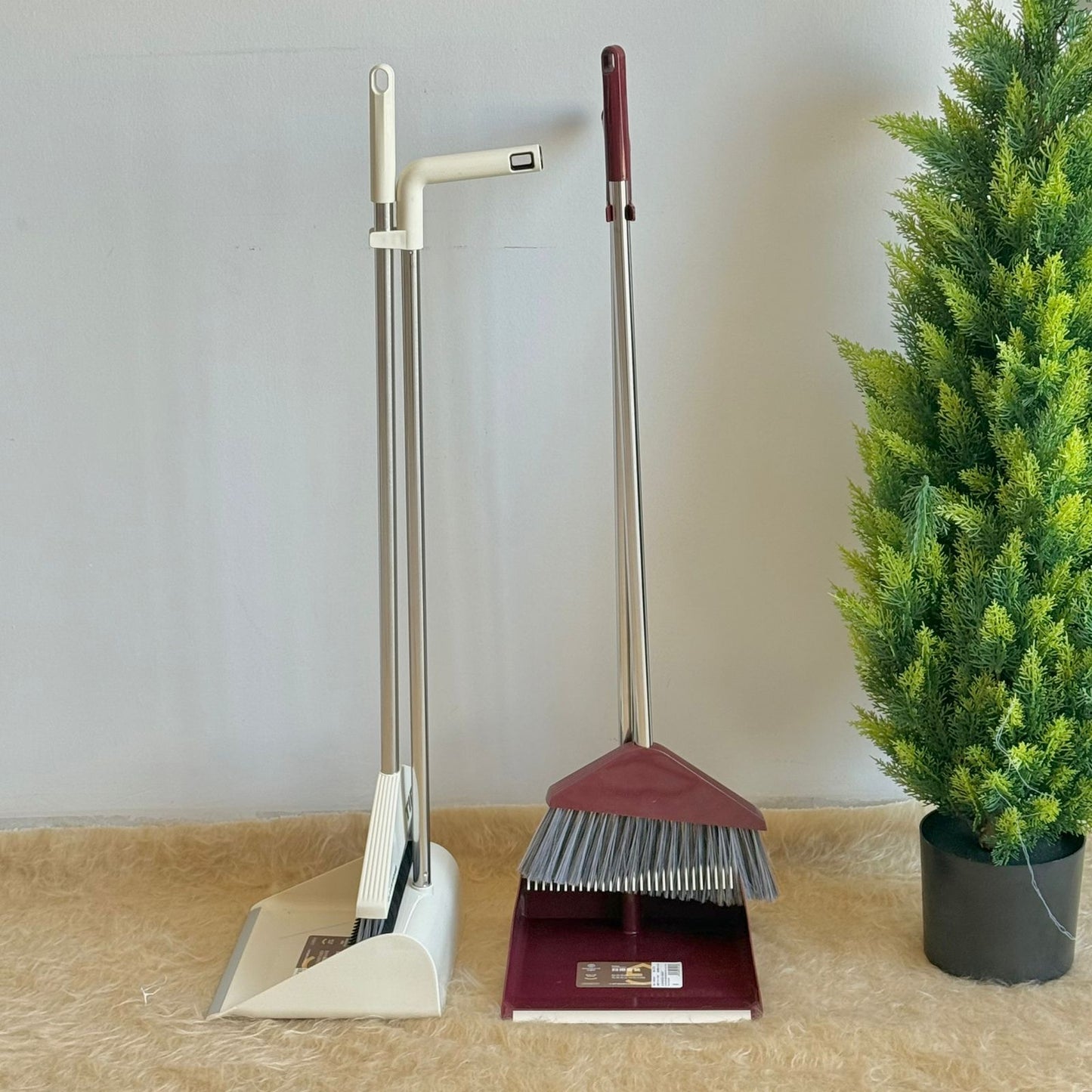 Broom & Long-Handle Dustpan Set