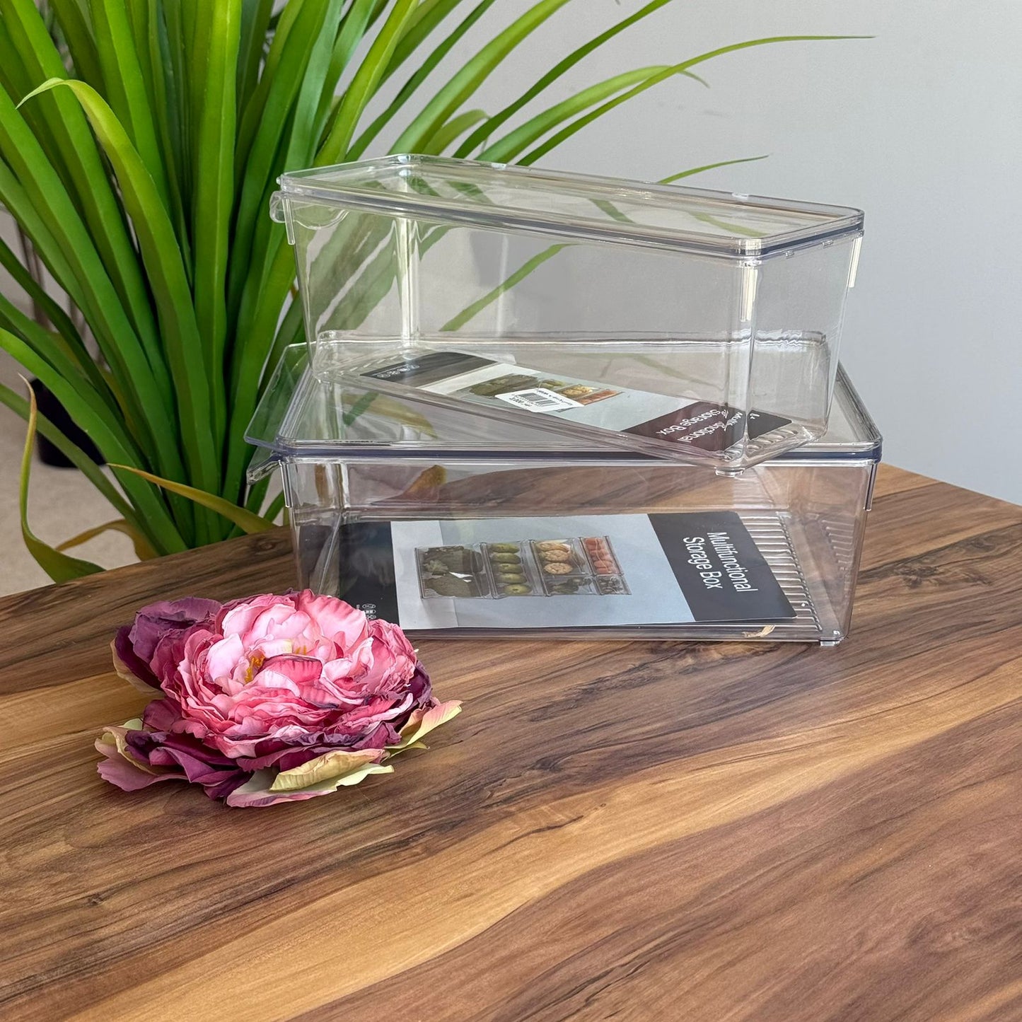 2-Sized Acrylic Storage Boxes With Lids