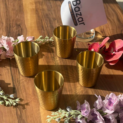 پەرداخی خواردنەوەی پۆڵا ستانلێسی زێرین 