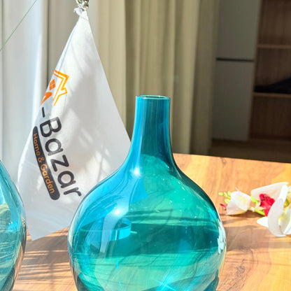 Aqua Glow Glass Vase Collection
