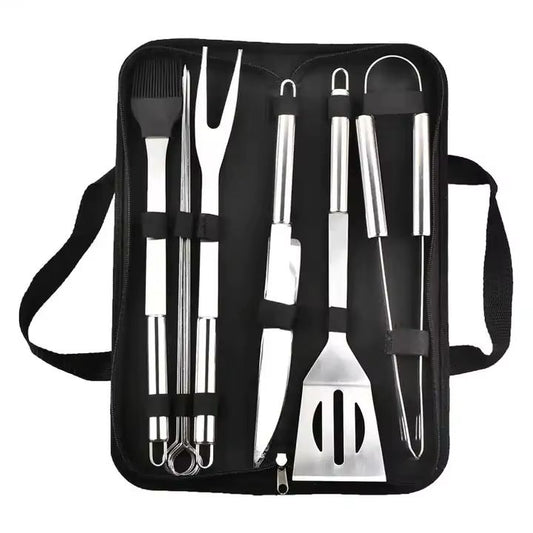 Stainless Steel BBQ Grill Tool Set with Carry Case