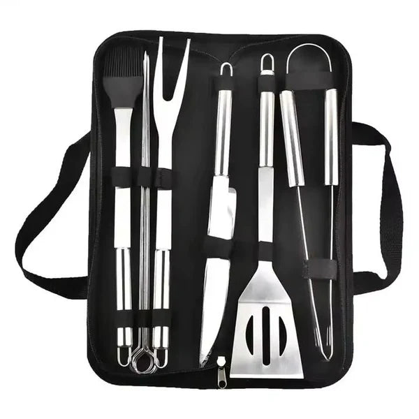 Professional BBQ Grill Tool Set with Aluminum Storage Case