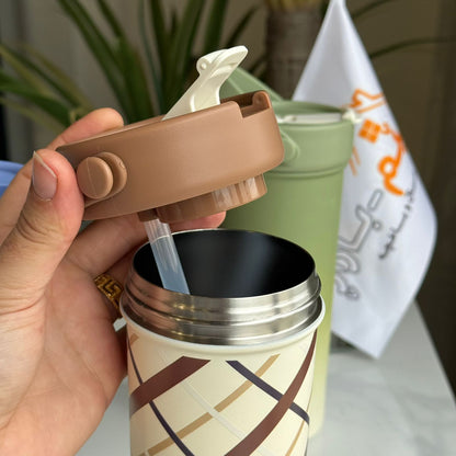 Modern Double-Wall Stainless Steel Tumbler with Straw Lid – Large Travel Mug