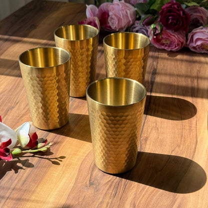 پەرداخی خواردنەوەی پۆڵا ستانلێسی زێرین 