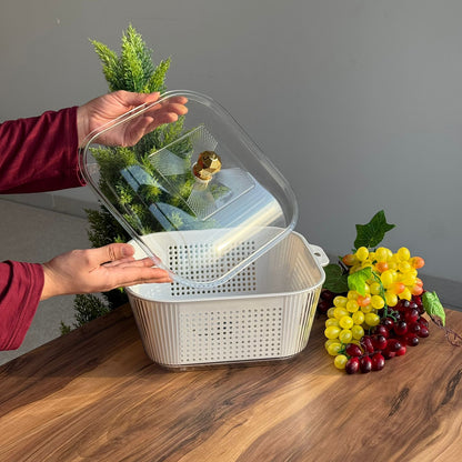 Multi-Purpose Washing & Storage Bowl Strainer With Lid