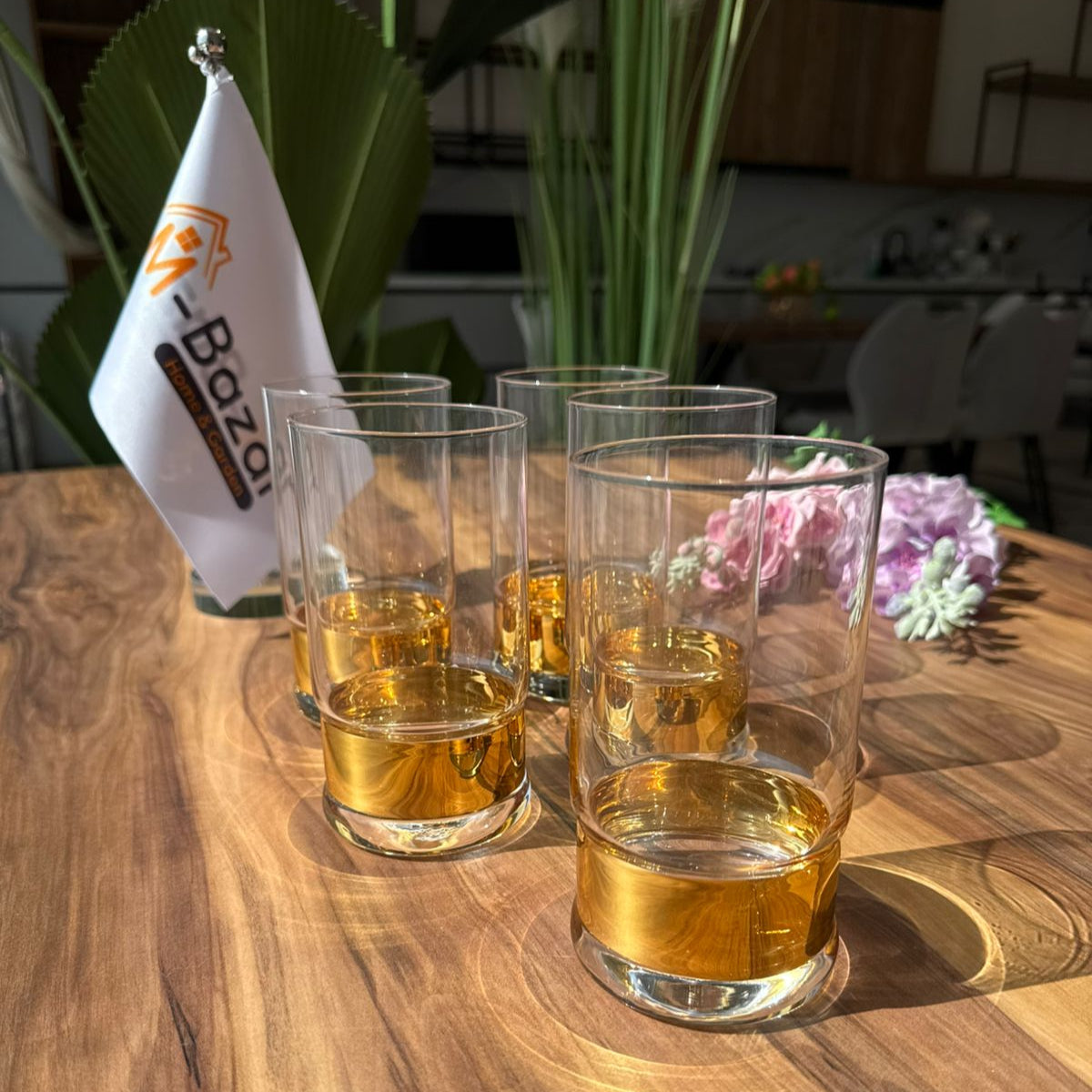 سێتێکی پەرداخى  شيكى بنەمای زێڕین - ٦ پارچە