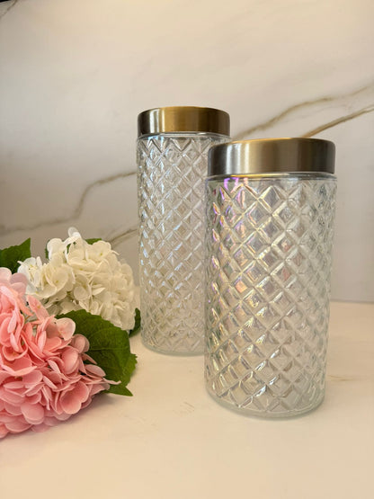 Diamond Pattern Glass Vase