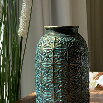 Artisan Embossed Decorative Vase