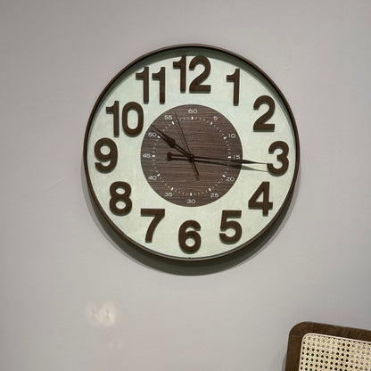 Round Wall Clock with Dual Dial Design