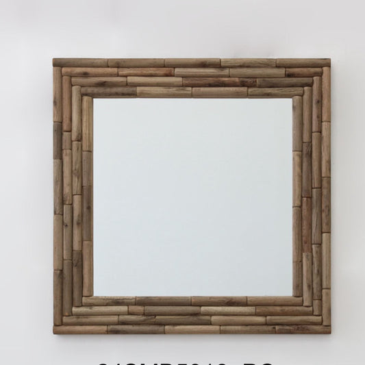 Elegant Natural Wooden Frame Wall Mirror