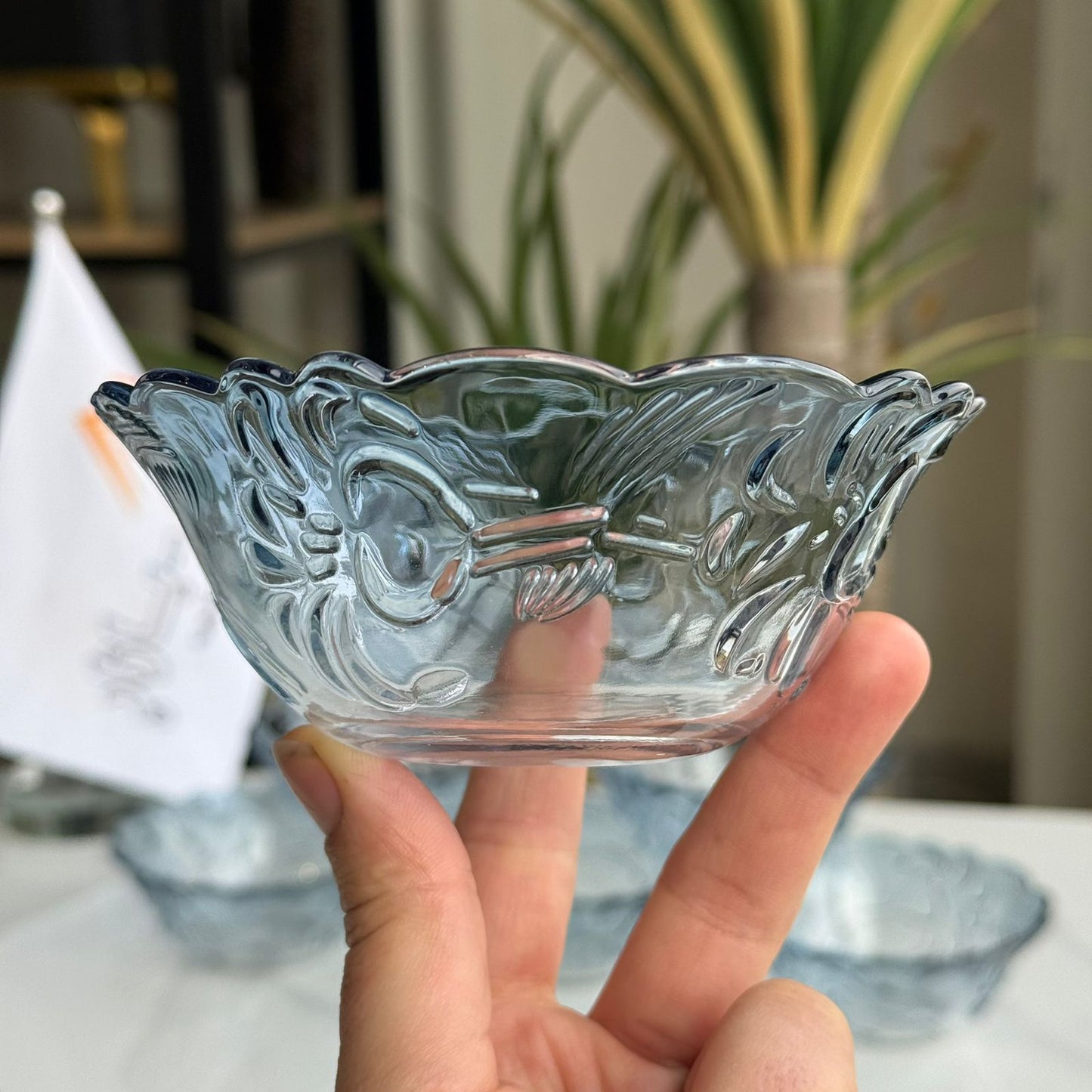 Blush Bloom Glass Dessert Bowl Set
