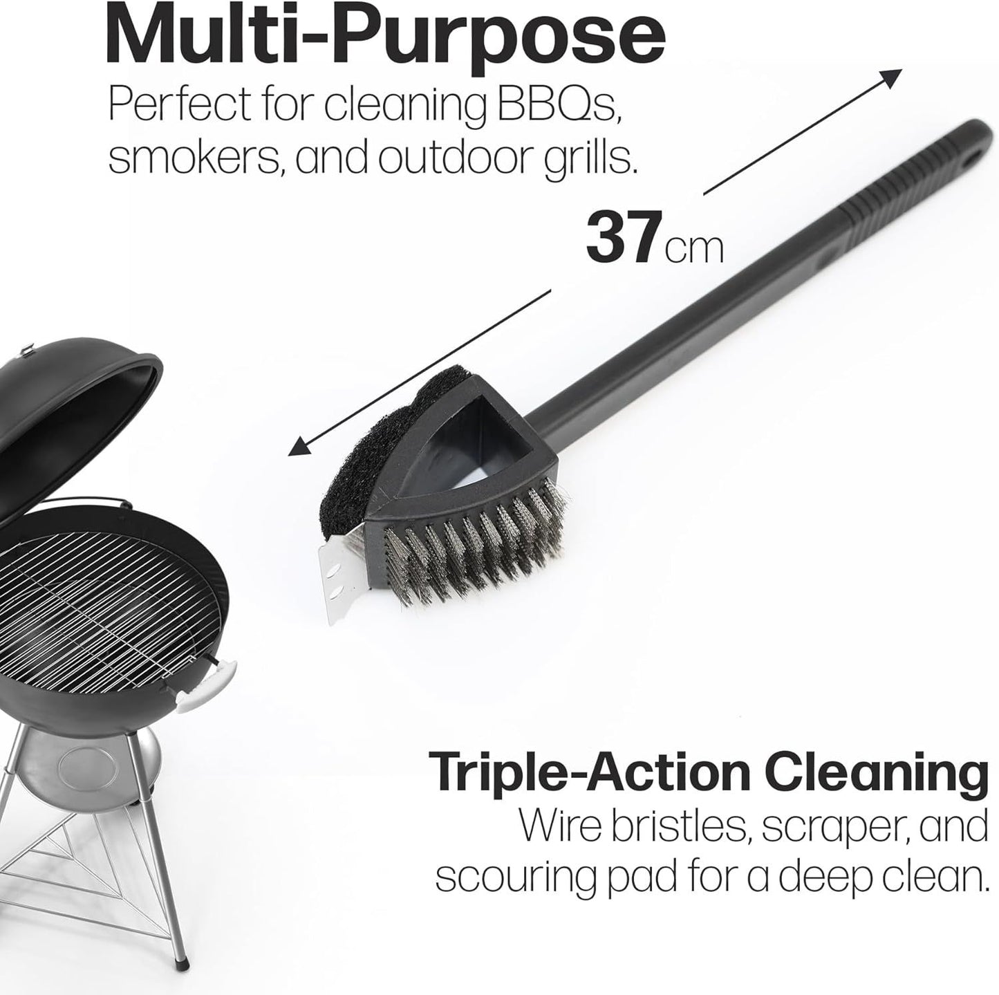 3in1 Multi-Purpose BBQ Grill Cleaning Brush