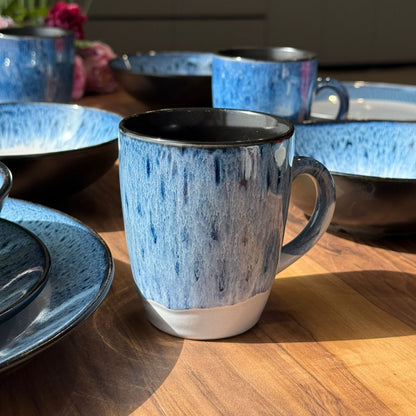Aurora Mist -16-PCS Speckled Blue Dinnerware Set