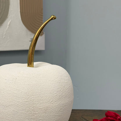 Modern Apple-Shape Decorative Table Ornament with Gold Stem