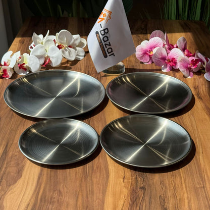 Multi-Purpose -Silver- Stainless Steel Plates Trays