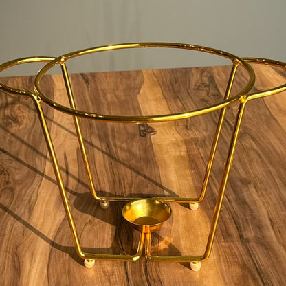 مجموعة أطباق تقديم الطعام الزجاجية الذهبية الفاخرة - تصاميم بيضاوية ودائرية