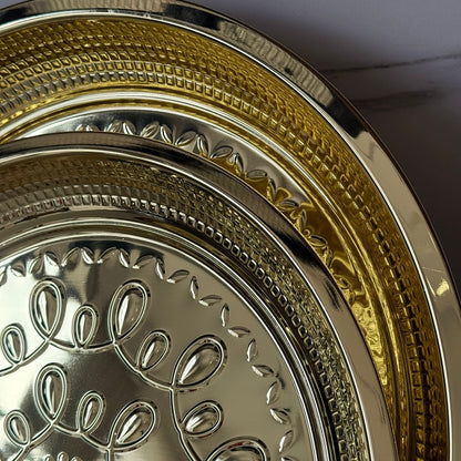 Decorative Metal Serving Tray (Gold / Silver / Bronze)