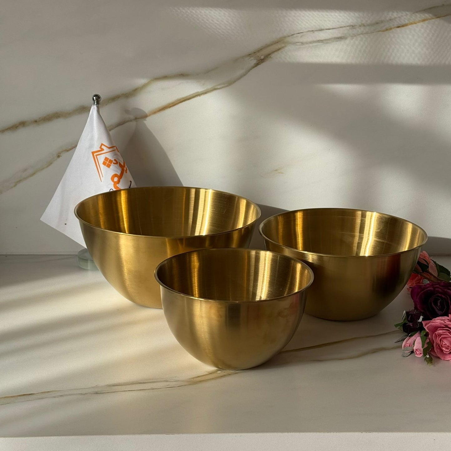 3-Sized Luxury Multi-Purpose Gold Stainless Steel Bowls